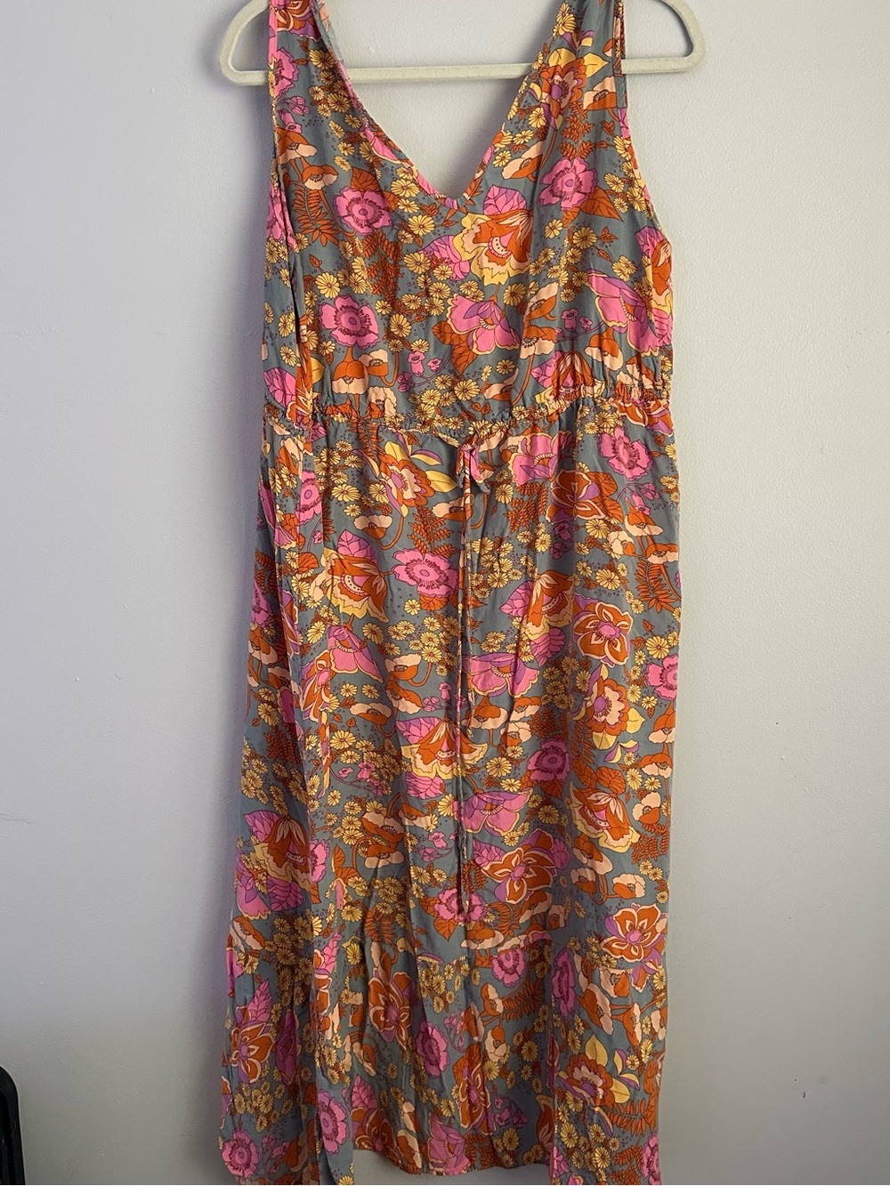 Floral Midi Dress Womens rusttydustty fall sleeveless 4x 3x